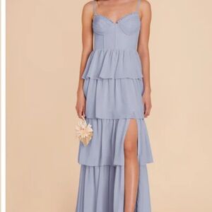 Elegant Blue Tiered Maxi Dress